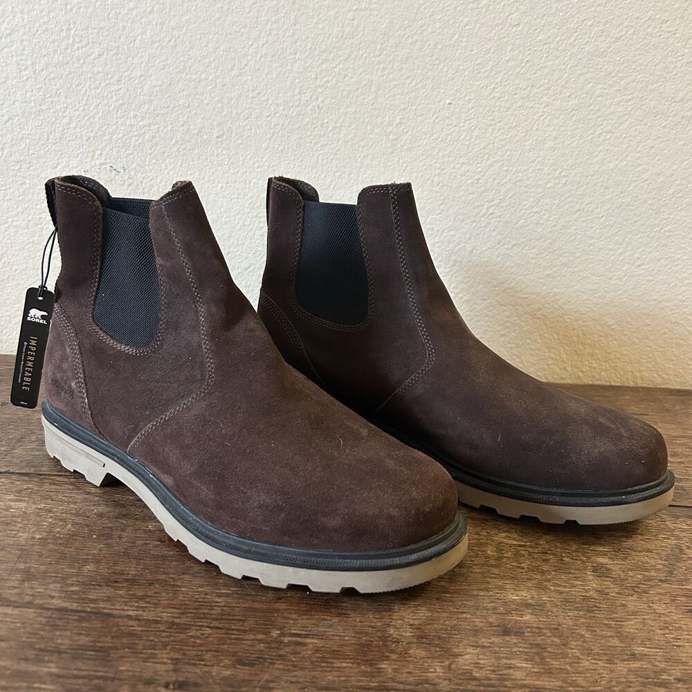 Sorel Men’s 11.5 Waterproof Carson Chelsea Brown Suede Boots